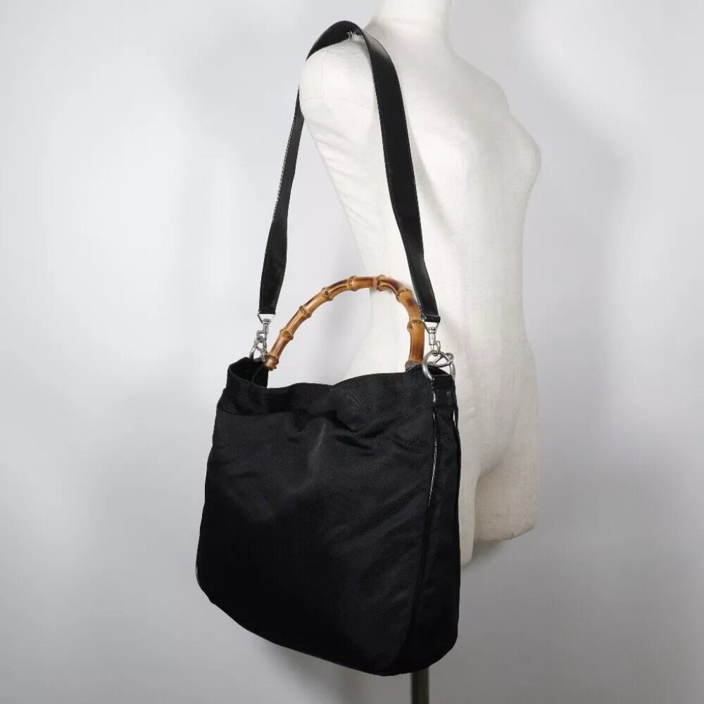 GUCCI Handbag 001.2123.1577 Nylon canvas/Bamboo Women